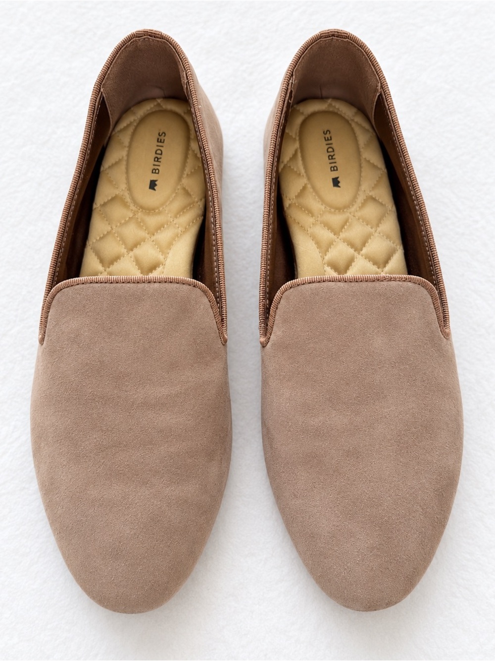 Birdies The Starling Taupe Classic Suede Leather Loafers Flats 8.